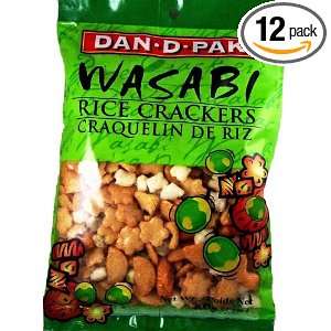 Dan D Pak Rice Crackers with Wasabi Peas, 7 Ounce Bags (Pack of 12 