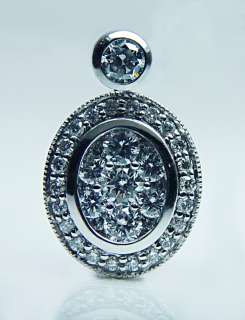 Designer PJ 18K White Gold VS GH Diamond Pendant Estate Jewelry  