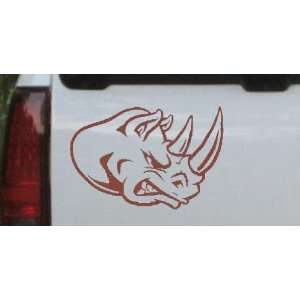 Bad Rhino Animals Car Window Wall Laptop Decal Sticker    Brown 3in X 