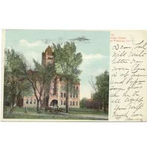   Vintage Postcard   Court House   Wheaton Illinois 