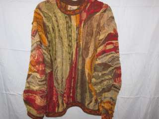 Coogi Australia Mercized Cotton Sweater Authentic L Men Pullover Brown 