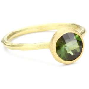   Metaform 18k Gold and Green Tourmaline Mix and Match Ring, Size 7