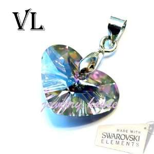  Swarovski Element Crystal Crazy Heart Vitrail Light VL Pendant 