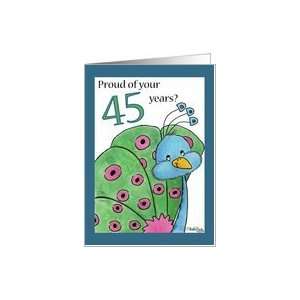  Proud Peacock 45th Birthday Card Toys & Games