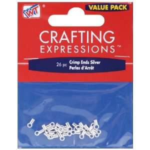 Blue Moon Crimp Ends, Package of 26, Silver Arts, Crafts 