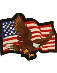   Eagle Collection   American Bald Eagle Soaring w/ USA Flag Applique