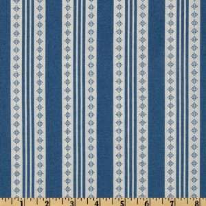  44 Wide The Giving Garden Stripes Lake Blue Fabric By 