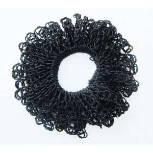  Handmade Scrunchie   Classic Black (Crocheted Loops 