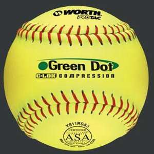  Worth 11 ASA Super Green Dot Yellow Softballs YELLOW   RED 