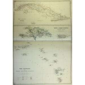  Blackie Map of Cuba,Haiti,Leeward,Puerto Rico (1860 