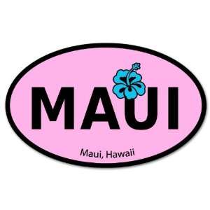  Maui Hawaii HI Travel Oval flag bumper sticker 5 x 3 