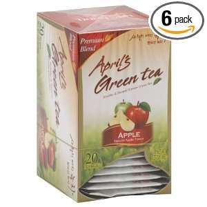 April’s Green Tea Apple, 20 Count (Pack of 6)  Grocery 