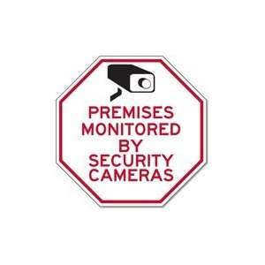  Premises Monitored By Security Cameras STOP Sign   12X12 