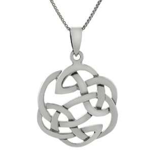  Sterling Silver Rounded Celtic Knot Necklace Jewelry
