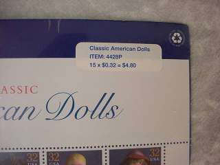   american dolls 15 us postage stamps sheet new mint 1997 collector