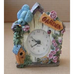  Decorative Bird House Analog Clock   4 inches x 3 inches x 