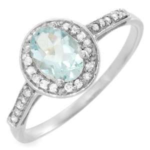  CleverSilvers 0.75.Ctw Aquamarine Gold Ring   Size 7 