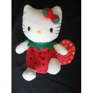  1998 Sanrio Hello Kitty 6 Plush/Bean Bag Strawberry Girl 