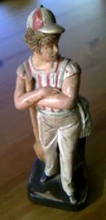 Rare 19th c Painted Ceramic Figural Cricket Player  