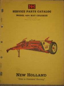 New Holland 404 Hay Crusher Crimper Parts Manual  