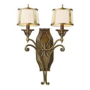  WILLIAMSPORT 2 LIGHT SCONCE IN VINTAGE BRASS PATINA W17 