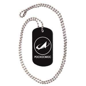   Agency Logo   Pockocmoc Black Dog Tag with Neck Chain 
