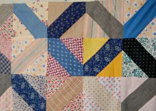   Triangle Lattice Antique Patchwork Quilt Top ~NICE SAWTOOTH BORDER