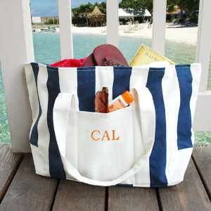  Personalized Striped Canvas Tote Bag   Embroidered Tote Bag 