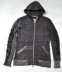 JADED BY KNIGHT Leather Cross Patch Gray Hoodie MEDIUM