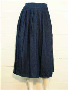 SASSON Blue Denim Pleated Elasticized Waistband Snap Side Long Jean 