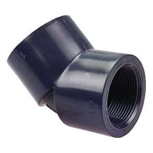  1.5 FPT PVC Sched 80 45Deg Threaded Elbow