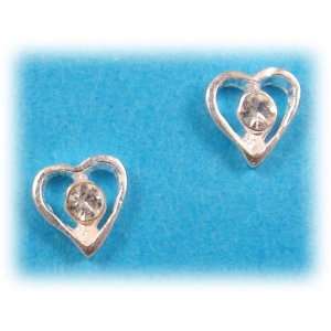  AM4164   Dainty 5mm Heart / Cubic Zirconia 925 sterling 