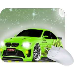  Rikki Knight® Green BMW Sportscar Design Mouse Pad 