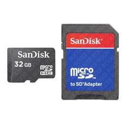 SanDisk 32GB Micro SD HC New MicroSD Memory Card + Mini  