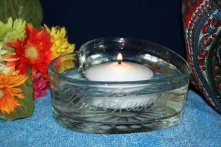 Personalized Glass Heart Shaped Bowl/Floating Candle  