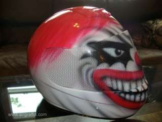 Custom Painted Airbrushed Red/ White Wicked Clown Z1R Any size Helmet 