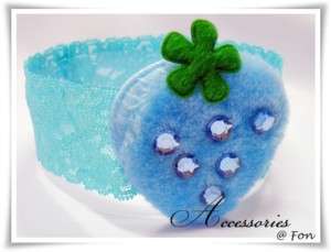 Headband For Baby Strawberry Blue Soft Lace Very Cute   