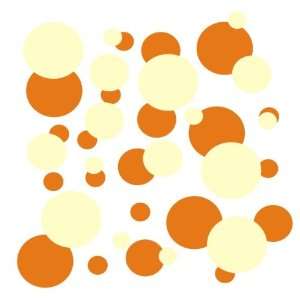  set of 106 Orange and Beige polka dots Vinyl wall lettering 