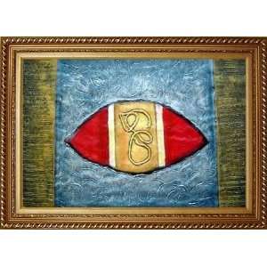  Texture Abstract Oil Painting, with Exquisite Dark Gold Wood 