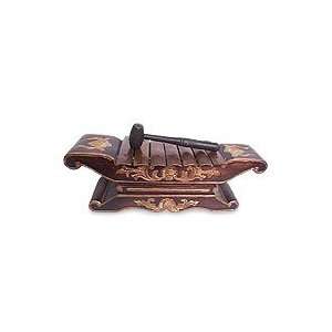  NOVICA Mahogany saron xylophone, Gilded Glory Toys 