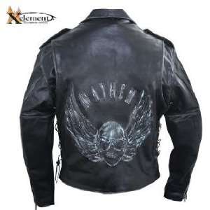  Mens Premium Black Distressed Leather Jacket with 