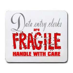 Data entry clerks are FRAGILE handle with care Mousepad