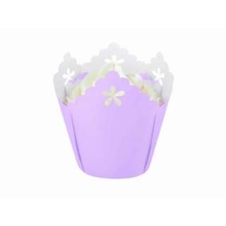    Wilton Lavender Flower Pleated Eyelet Baking Cups, 15 Count