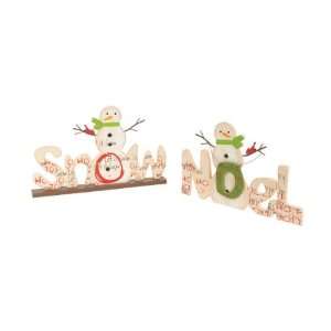  Pack of 4 Modern Lodge Snow and Noel Snowman Christmas 