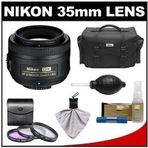 Nikon 35mm f/1.8 G DX AF S Nikkor Lens & Case + 3 UV/FLD/CPL Filters 