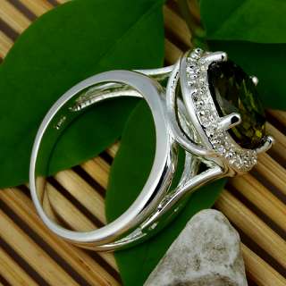   New Peridot Jewelry Gems Silver Ring Size #9 S18   