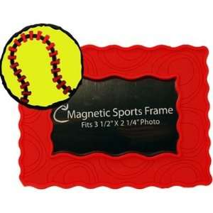  Chalk Talk Red Softball Magnetic Picture Frame   Softball 