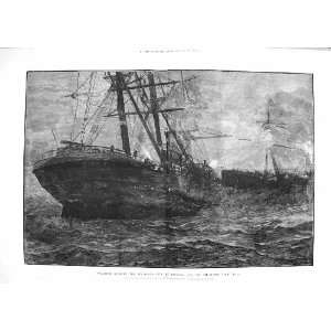    1883 COLLISION STEAM SHIP CITY BRUSSELS KIRBY HALL