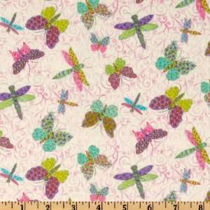  44 Wide Butterfly Kisses Dragonflies & Butterflies White 