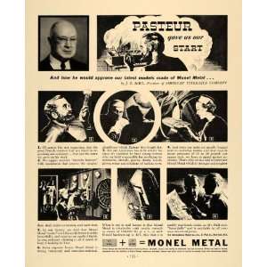  1936 Ad International Nickel Monel Metal Iron Pasteur 